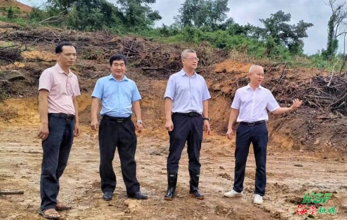 艾轶伦实地调研牛岭农场公司榴莲蜜种植基地建设情况。梅继林 摄